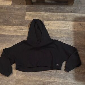 RIHANNA savage x fenty Black Cropped Hoodie